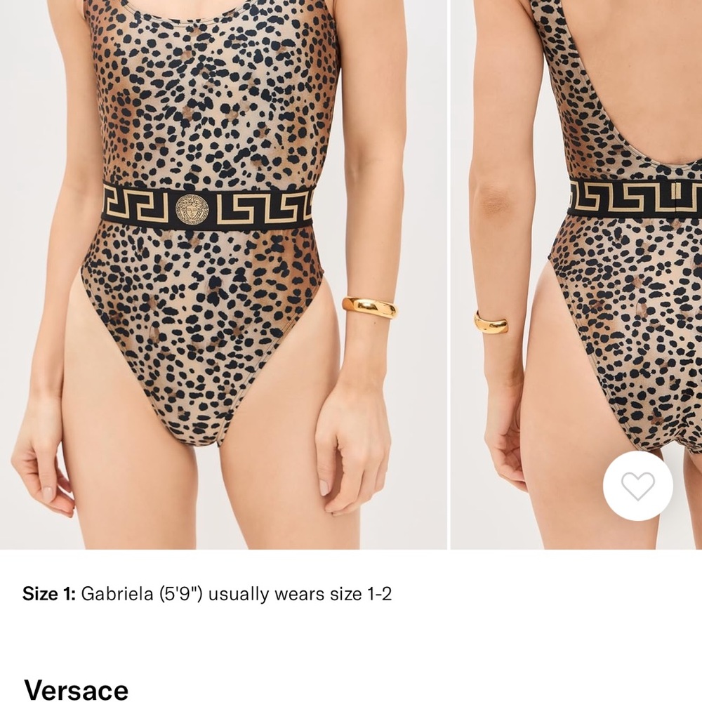 Versace Animal Print One-Piece Lycra Vita leopard bathing suit XL/ 5